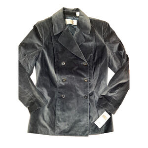 NWT Dana Buchman Slate Blue Double Breasted Blazer Women's Sz 10 Corduroy Lined